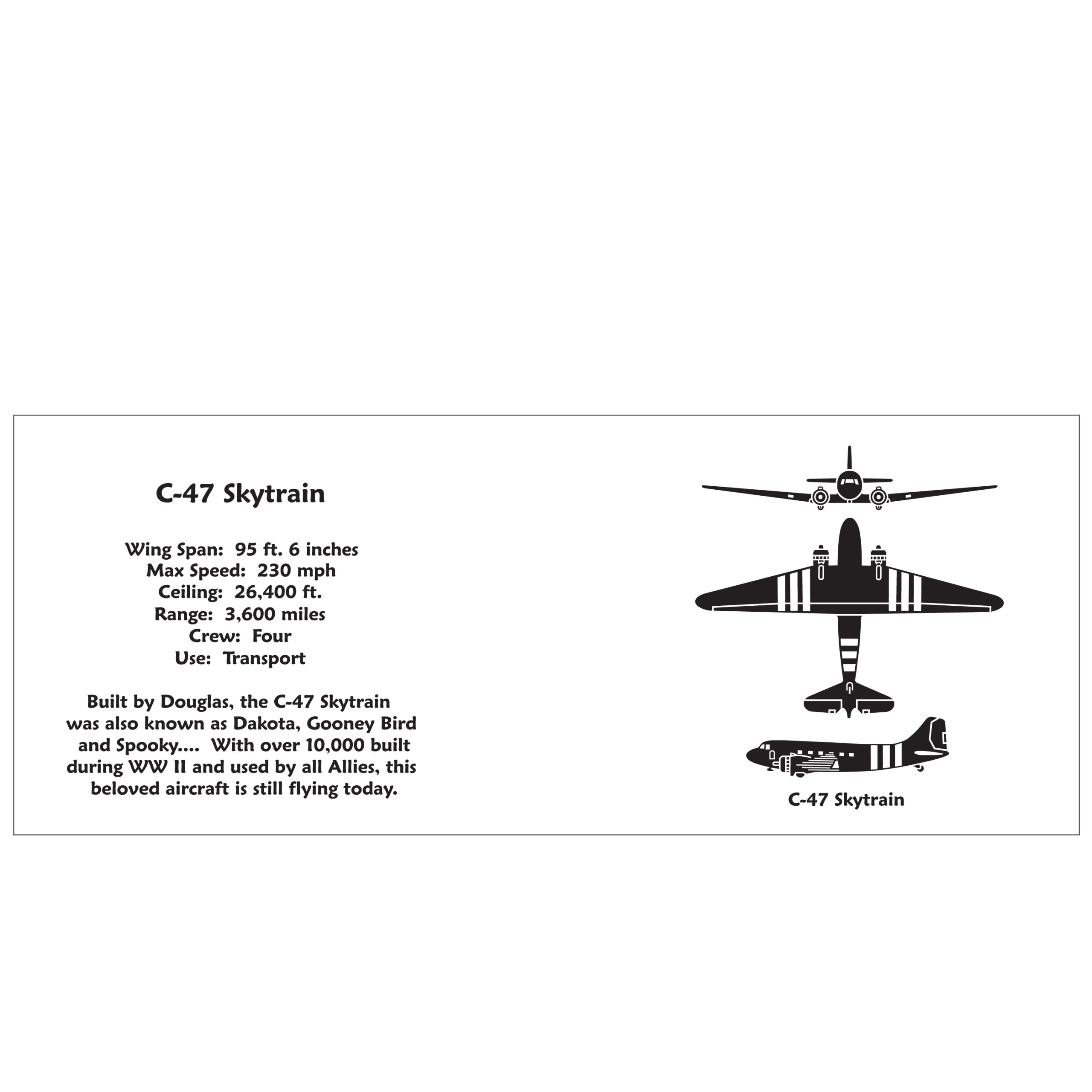 C-47 Spotter Mug w/Black Handle