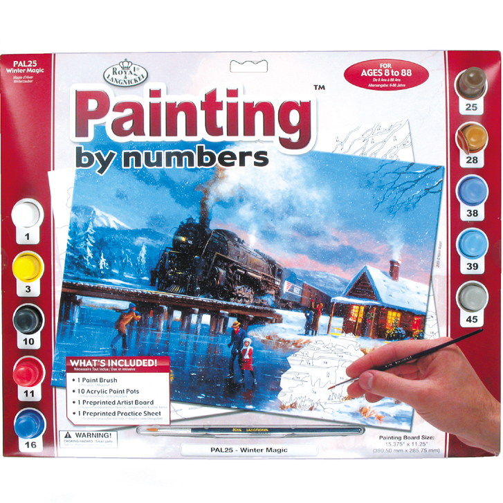 Winter Train Paint by numbers