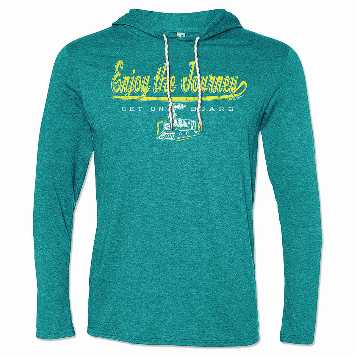 Glacier-Blue Enjoy the Journey Long Sleeve Hooded T-shirt