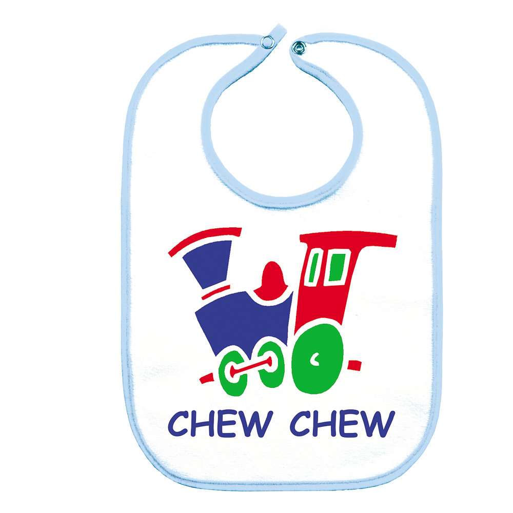 Chew Chew Rail Bib, Blue