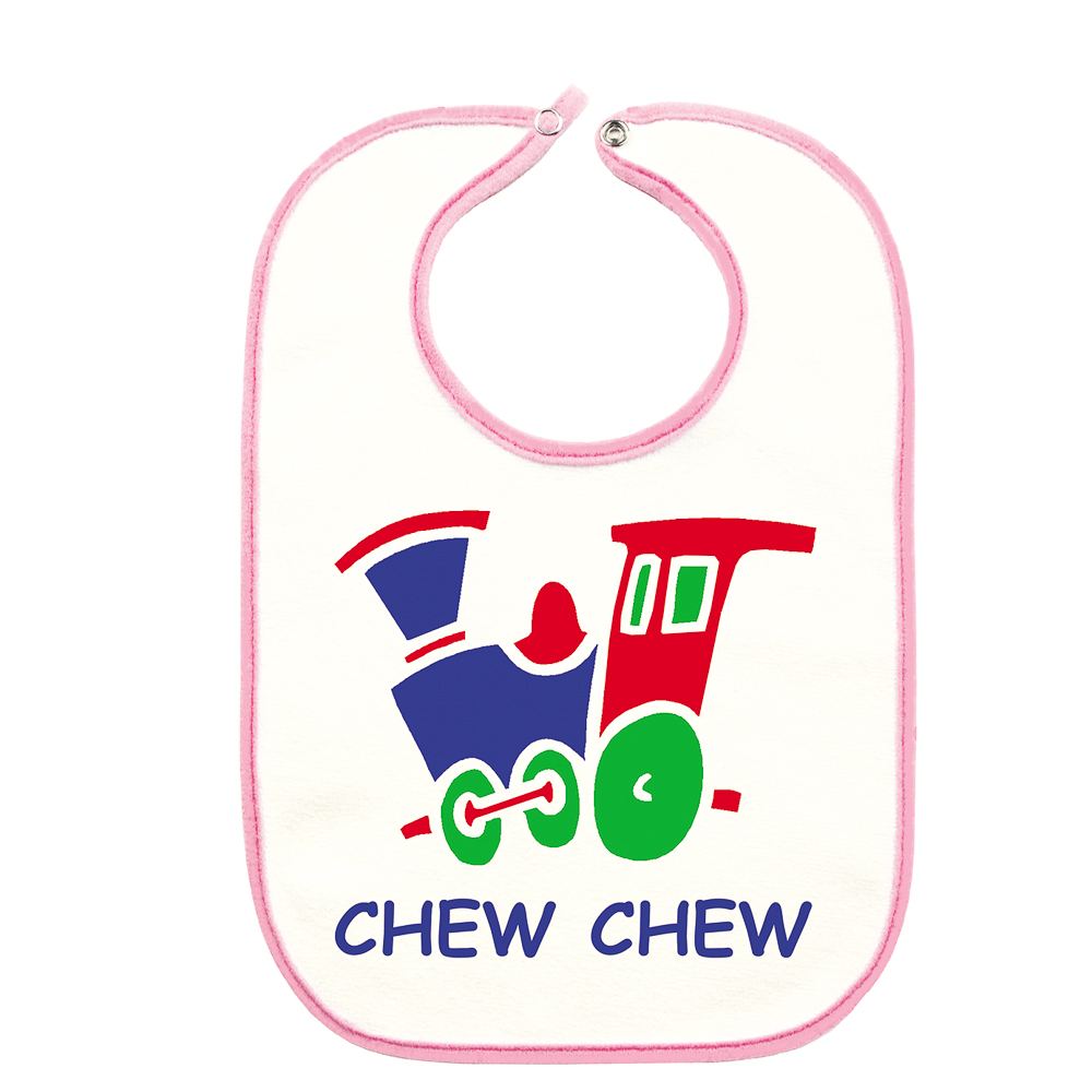 Chew Chew Rail Bib, Pink