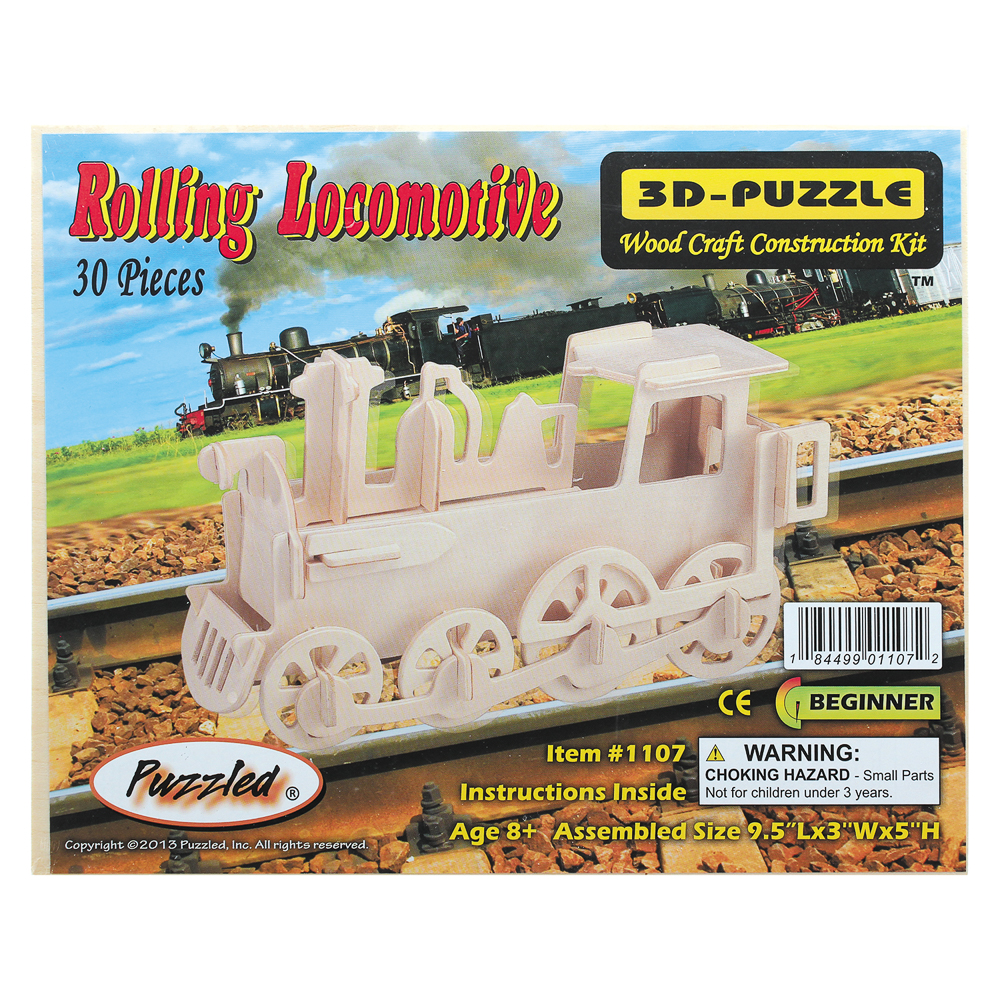 Rolling Locomotive 3D wood puzzle