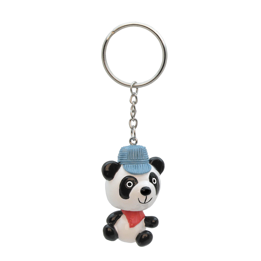 Panda Engineer Bobble Head Keychain
