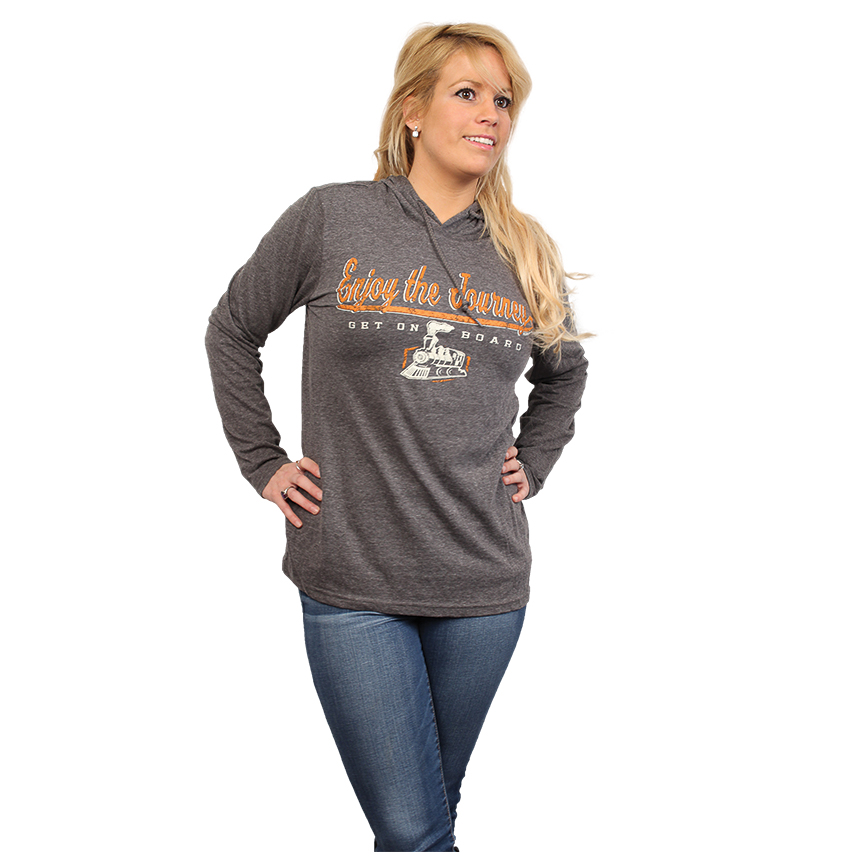 Charcoal Enjoy The Journey Long Sleeve Hooded T-shirt