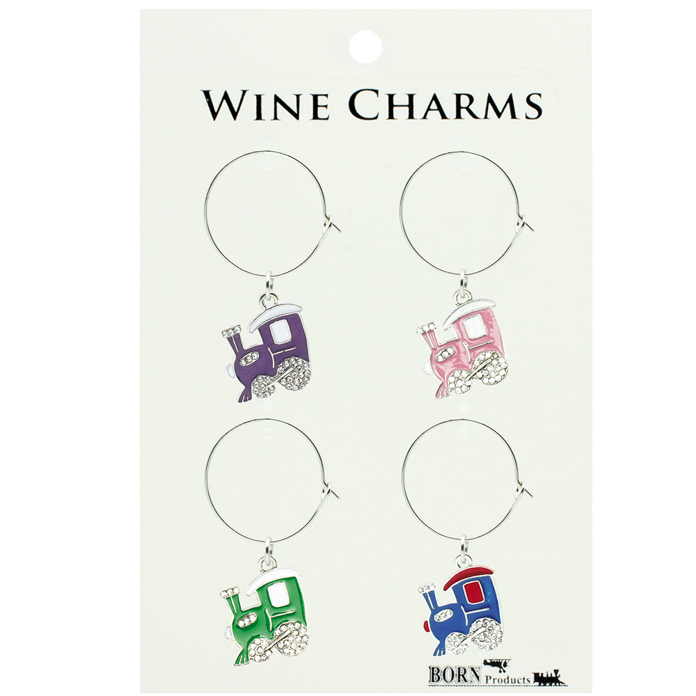 Train Wine Charms