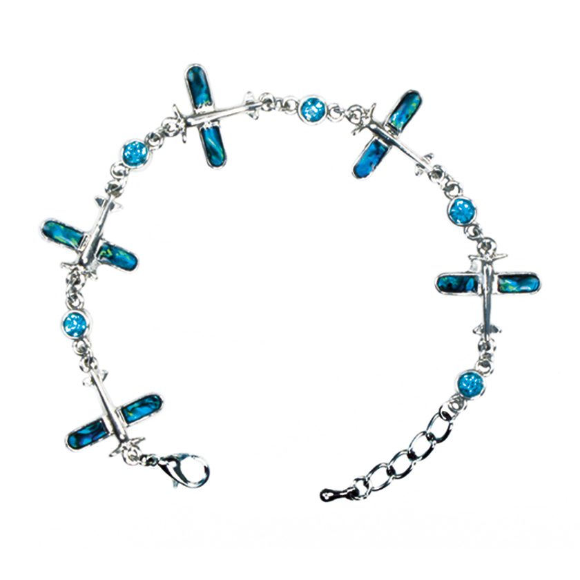 Airplane Paua Shell Bracelet