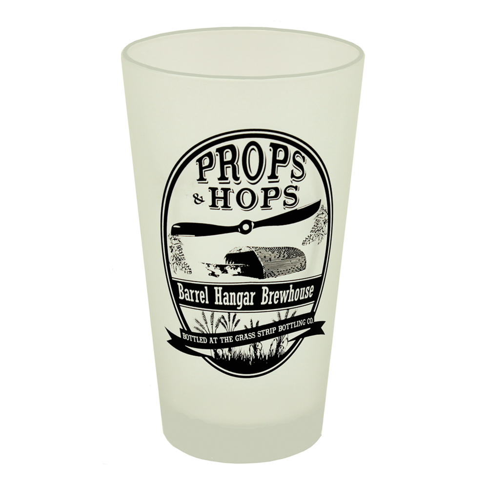 Props and Hops Frosted Pint Glass