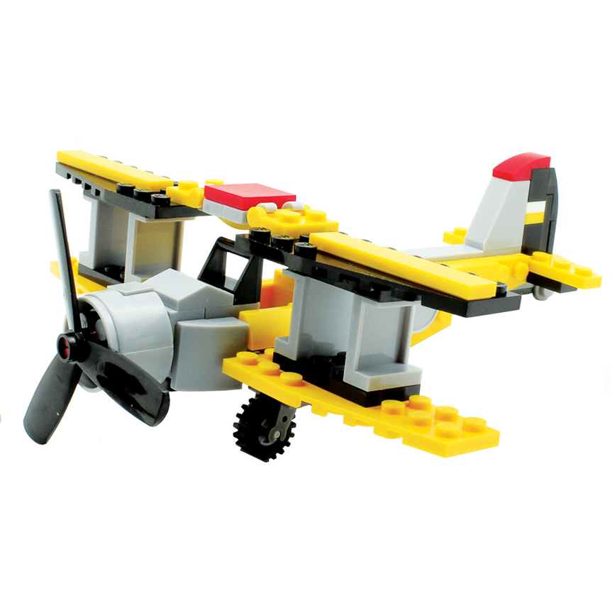 Yellow Biplane Building Blocks