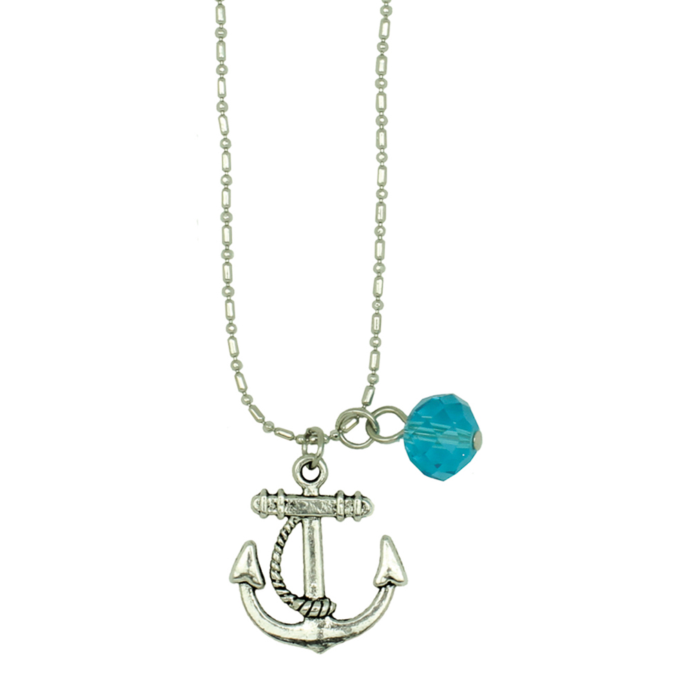 Anchor Necklace with Bead