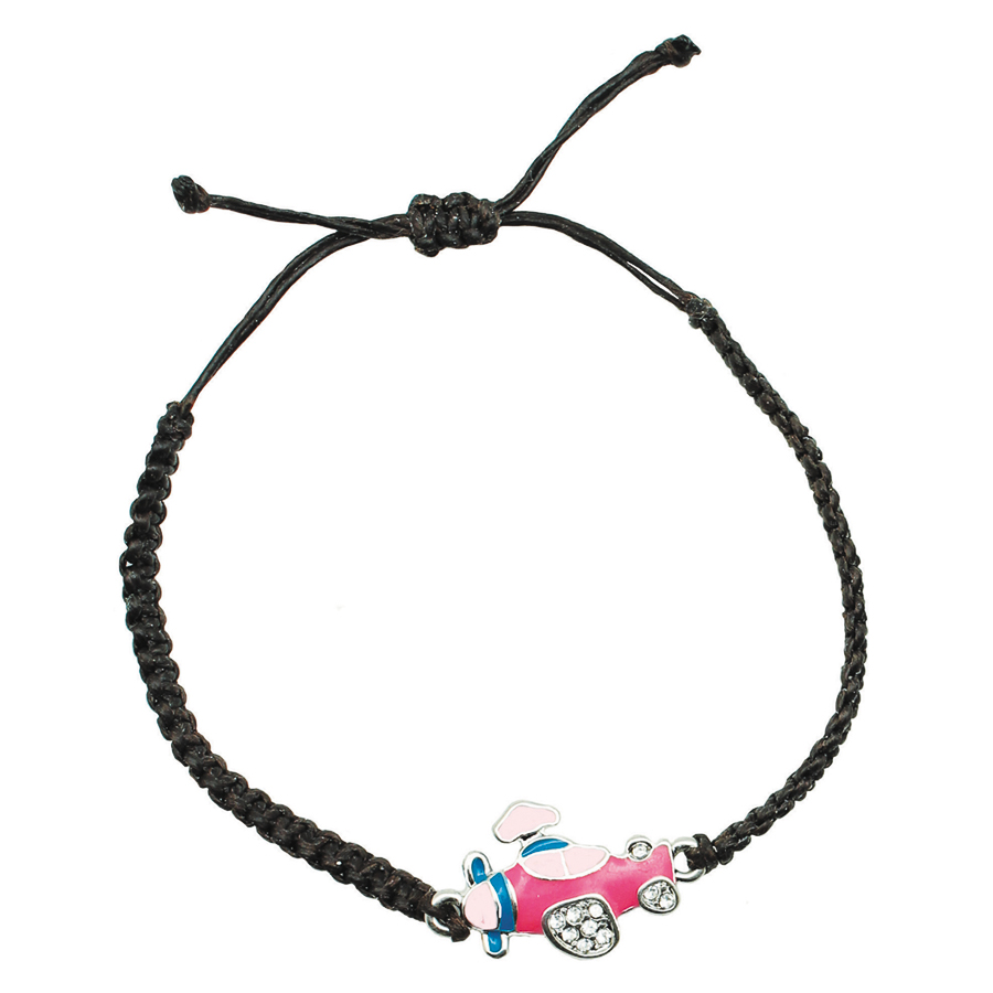 Braided Enameled Airplane Bracelet