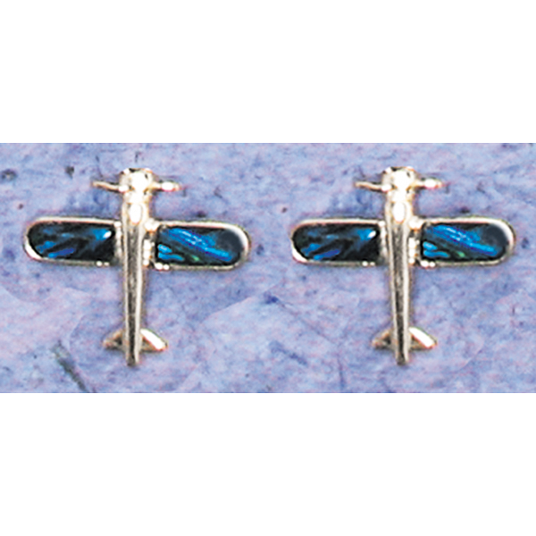 Airplane Paua Shell post earrings
