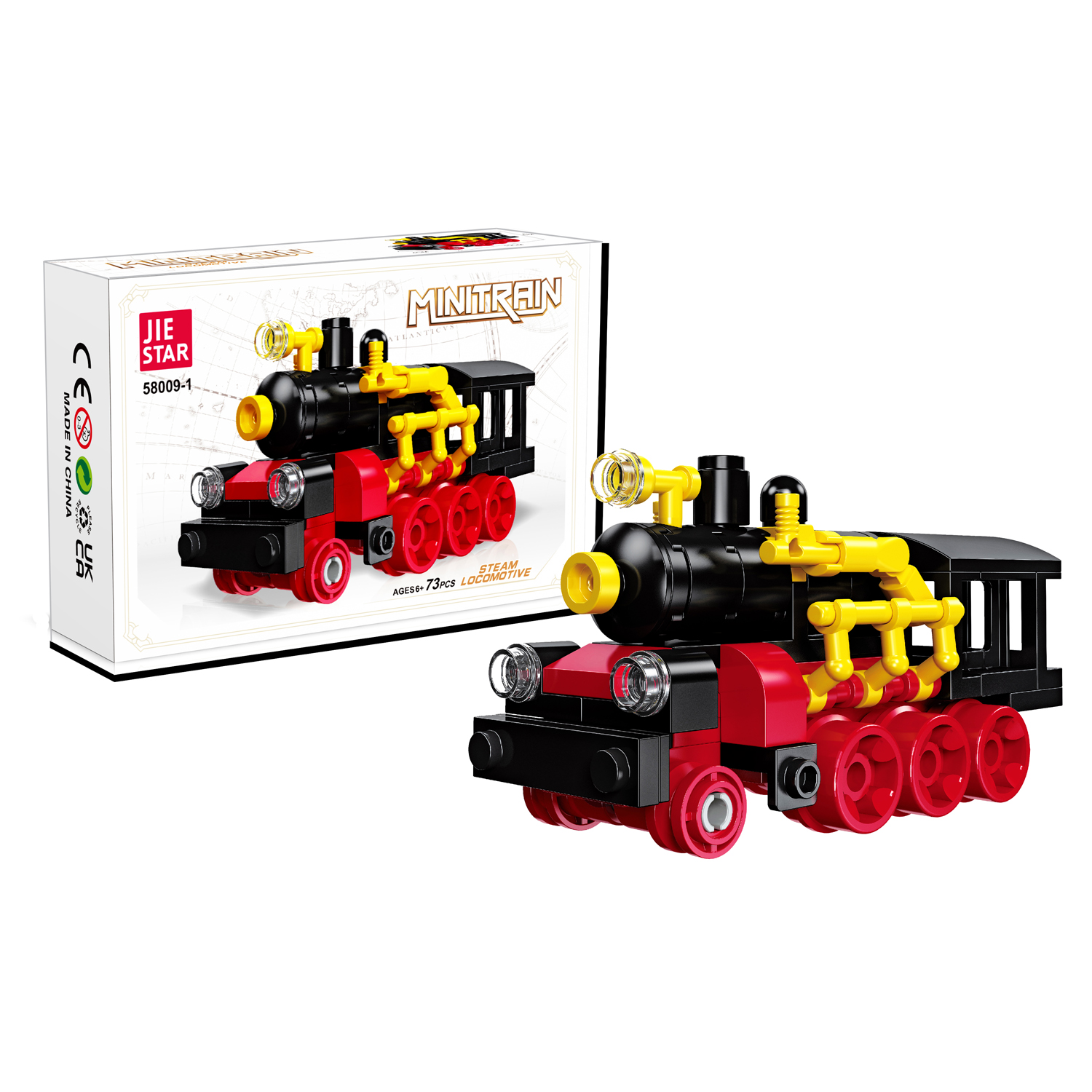 Mini train steam locomotive building blocks