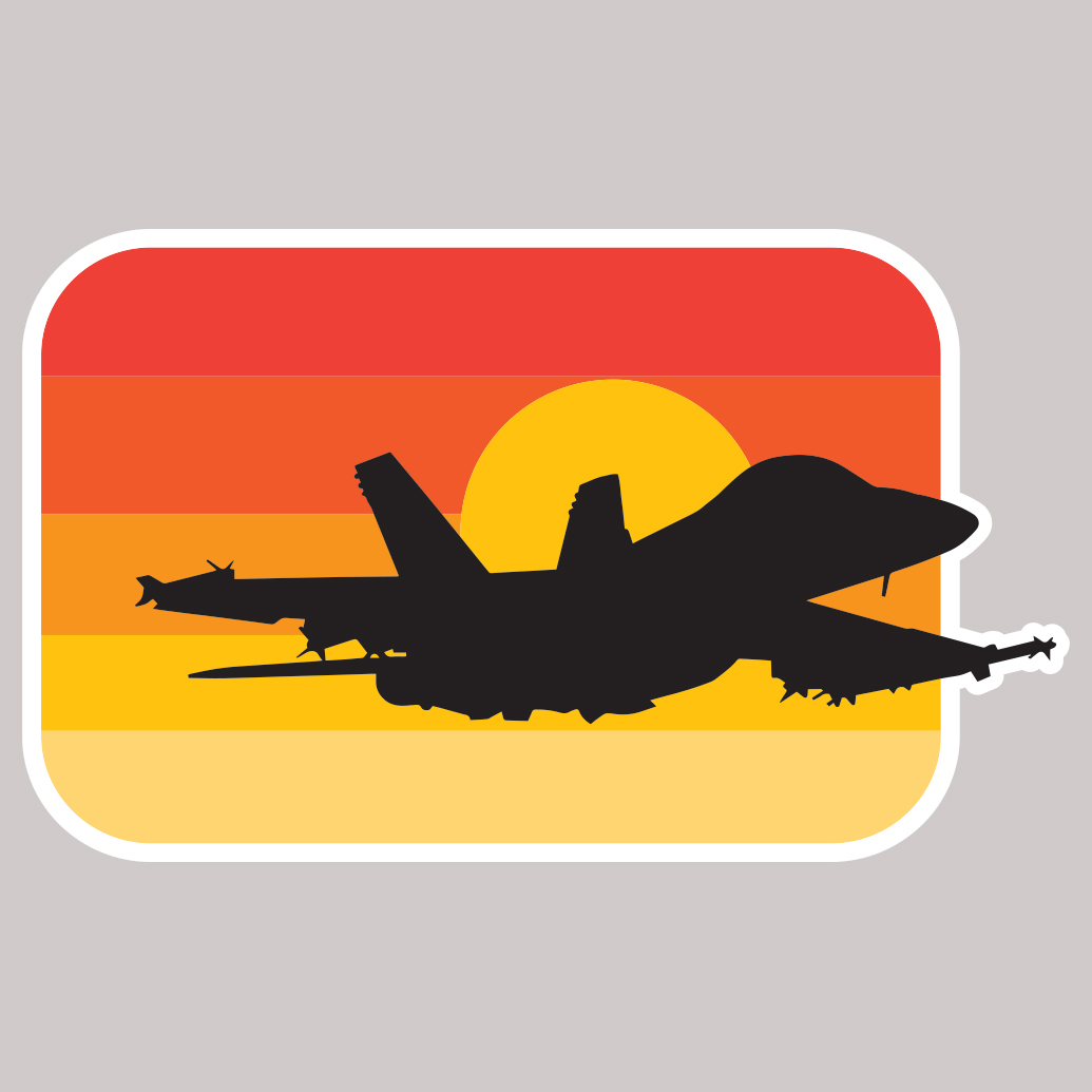 Orange F-18 Sticker